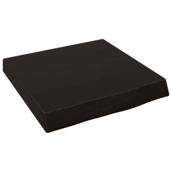 Bänkskiva badrum mörkbrun 40x40x(2-6) cm behandlat massivt trä