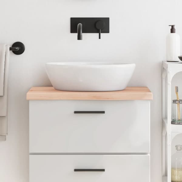 Bänkskiva för badrum 60x30x(2-4) cm obehandlat massivt trä