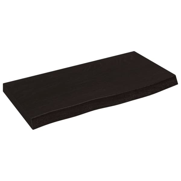 Bänkskiva badrum mörkbrun 60x30x(2-4) cm behandlat massivt trä