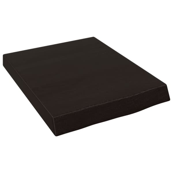 Bänkskiva badrum mörkbrun 40x50x(2-6) cm behandlat massivt trä