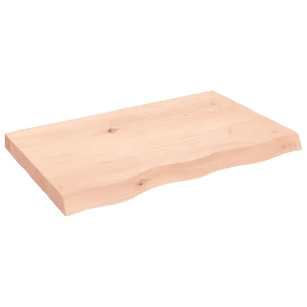 Bänkskiva för badrum 80x50x(2-6) cm obehandlat massivt trä
