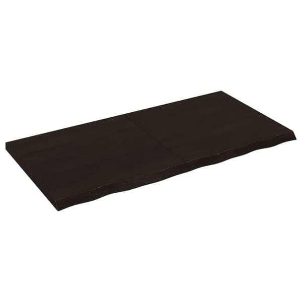 Bänkskiva badrum mörkbrun 120x60x(2-4) cm behandlat massivt trä