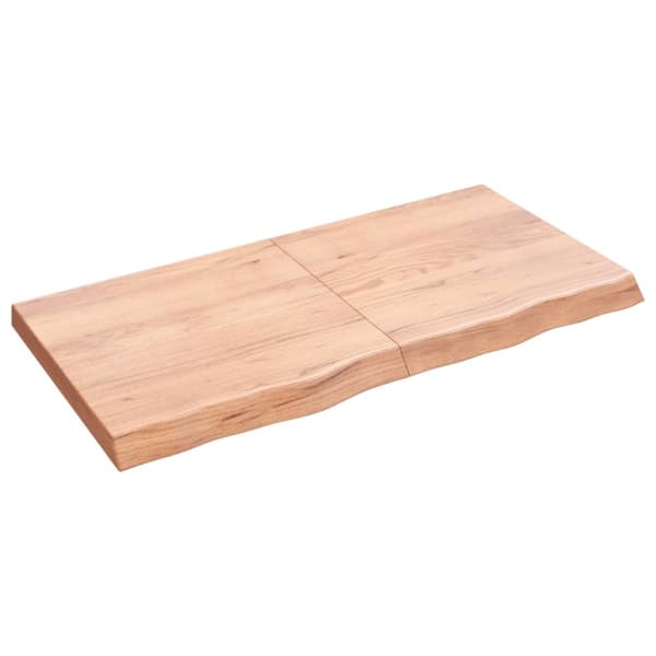 Bänkskiva badrum ljusbrun 120x60x(2-6) cm behandlat massivt trä