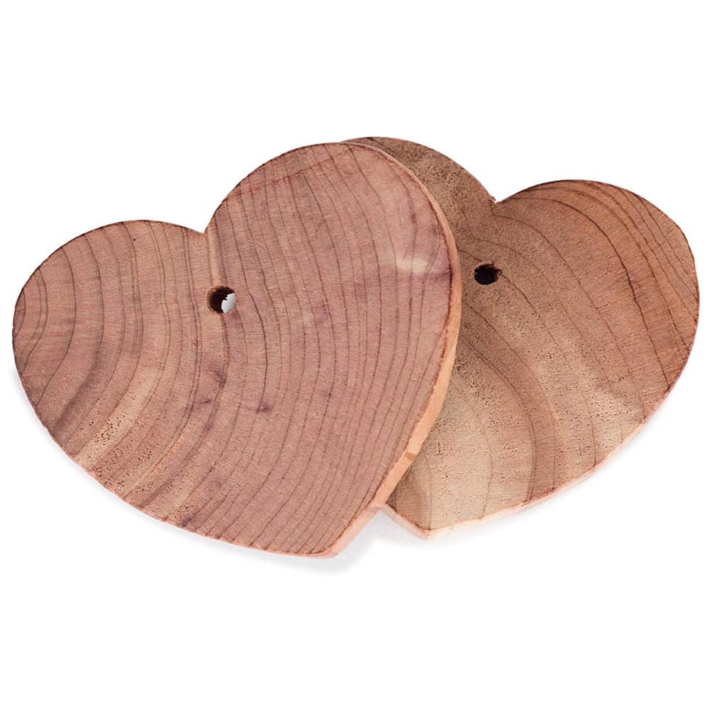 LaundrySpecialist® FUNCTIONAL CEDAR GARDEROBE HEARTS XL 2 stycken - Kvalitetscederträ för en naturlig doft och naturligt skydd mot mal och insekter