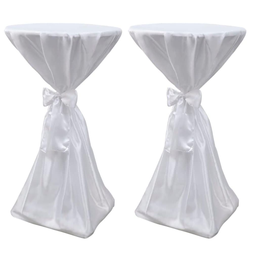 vidaXL Vit bordsduk med rosett 70 cm 2-pack