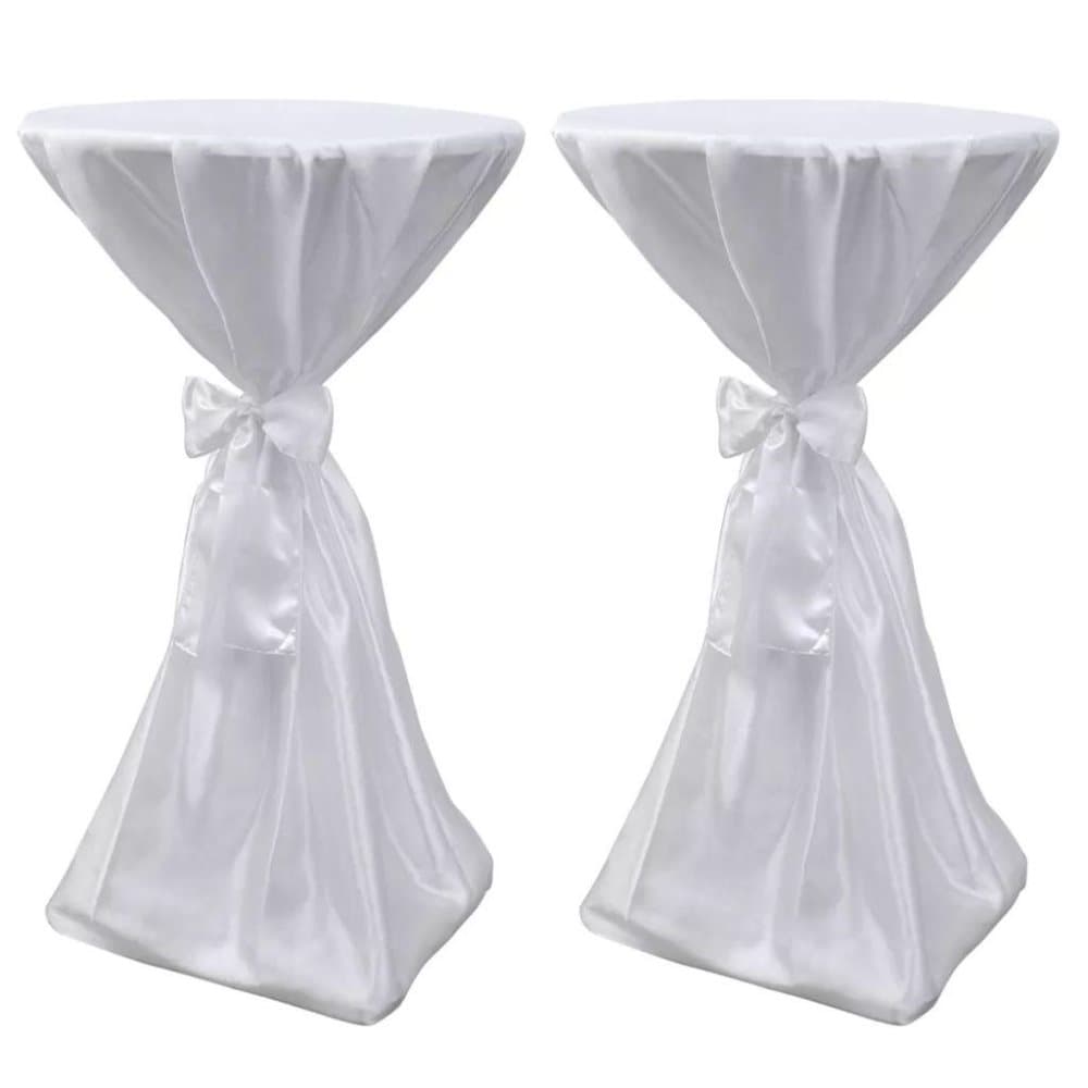 vidaXL Vit bordsduk med rosett 80 cm 2-pack
