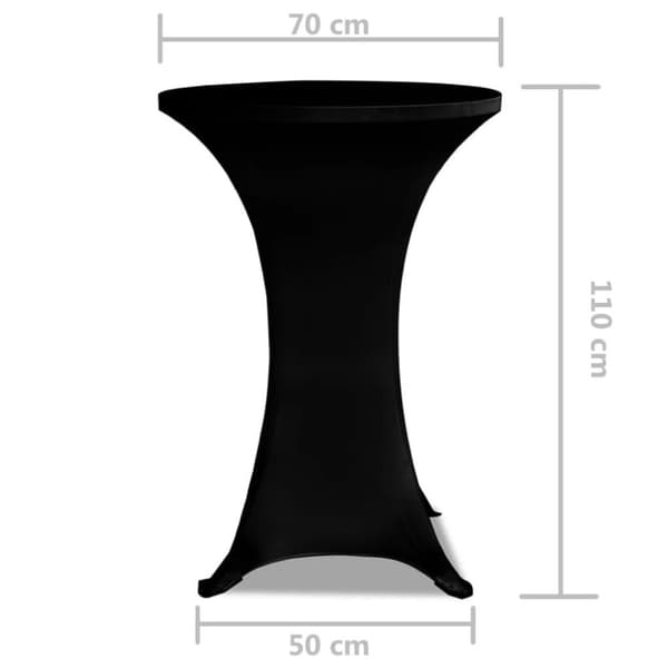 vidaXL Duk till ståbord Ø70 Stretch Svart 2-pack