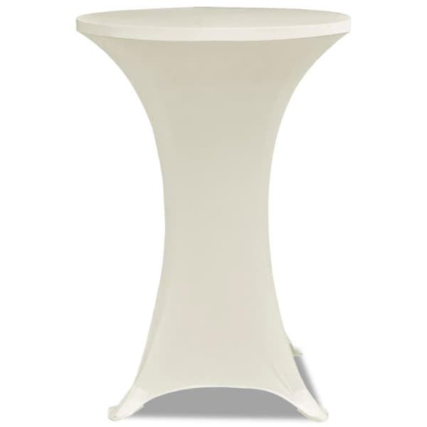 vidaXL Överdrag till ståbord 2 st Ø 60 cm stretch gräddvit