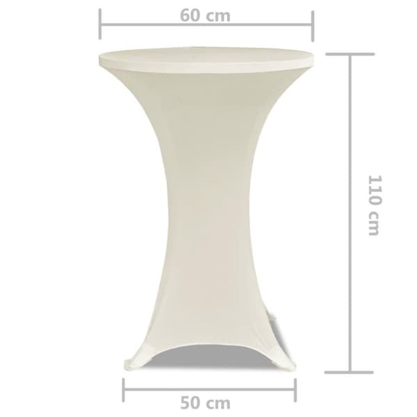 vidaXL Överdrag till ståbord 2 st Ø 60 cm stretch gräddvit