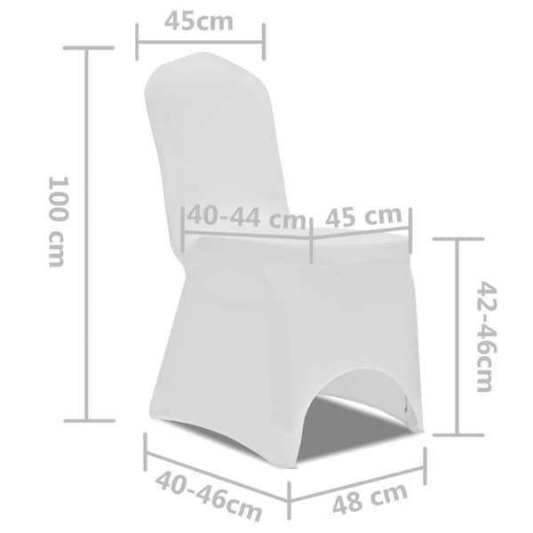 vidaXL Stolsöverdrag stretch 6 st vit