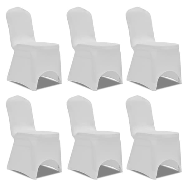 vidaXL Stolsöverdrag stretch 6 st vit