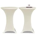 Miniatyrbilde 6 av 7: vidaXL Bordduk til Høyt Bord Stretch Duk Ø70 Krem 2 stk