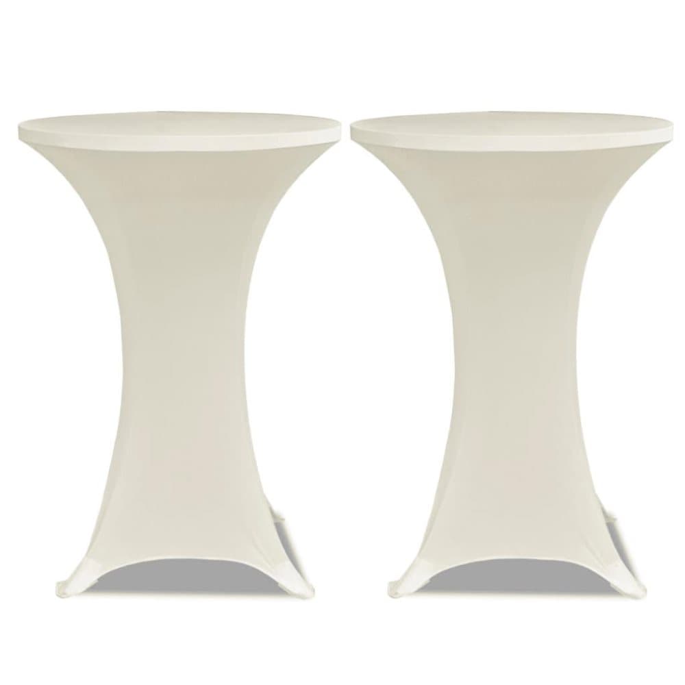 vidaXL Duk till ståbord Ø70 Stretch Creme 2-pack
