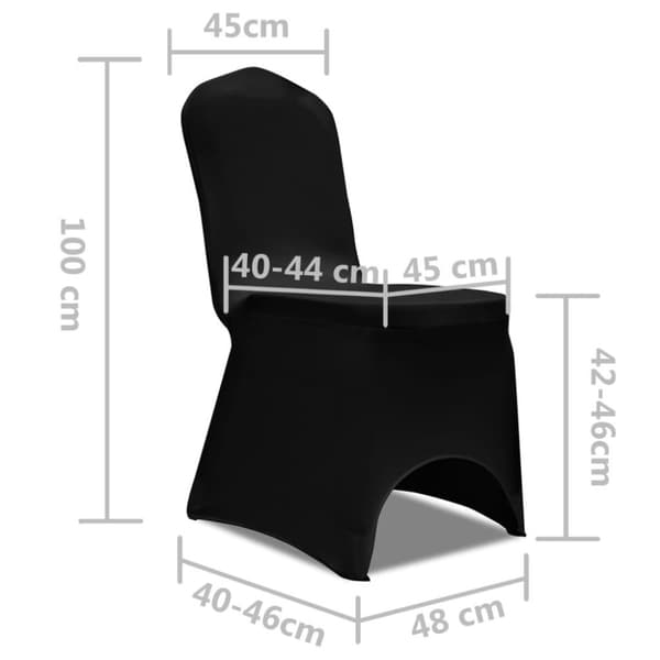 vidaXL Stoltrekk Stretch Svart 6 stk
