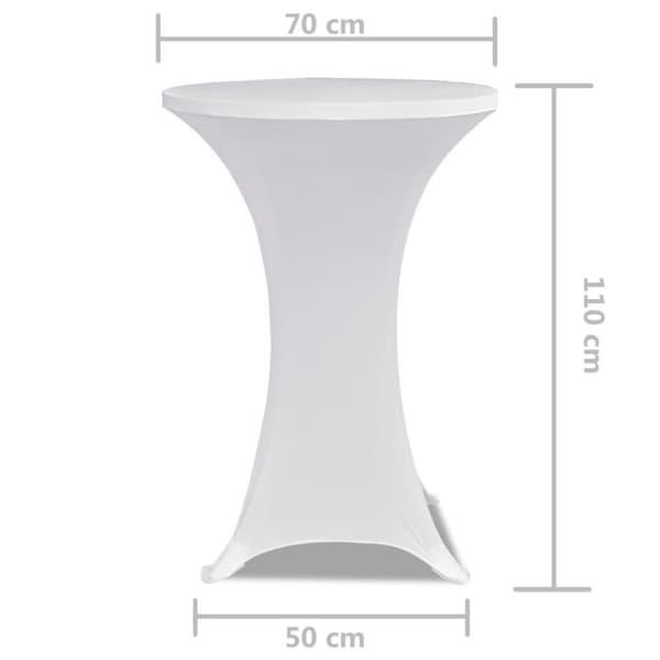 vidaXL Seisovan Pöydän Päällyste Ø 70 cm Valkoinen Stretch 2 kpl