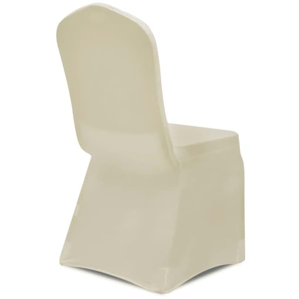 vidaXL Stoltrekk stretch kremhvit 6 stk