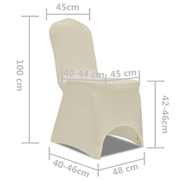 vidaXL Stoltrekk stretch kremhvit 6 stk