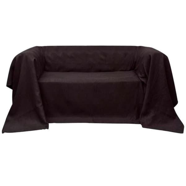 vidaXL Sofaovertræk i micro-suede, brun, 270 x 350 cm
