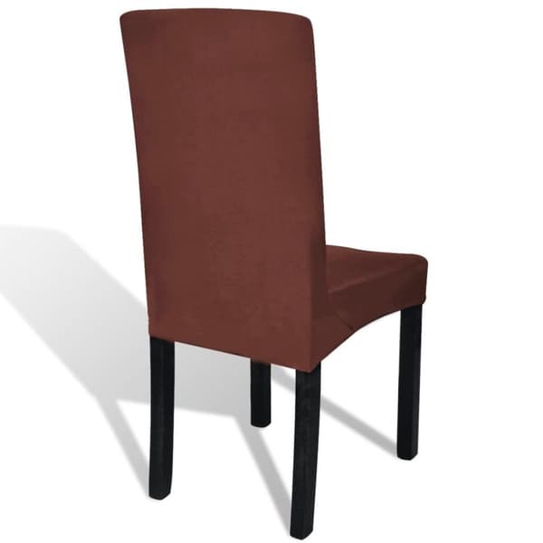 vidaXL Rett Elastisk Stoltrekk 6 stk Brun