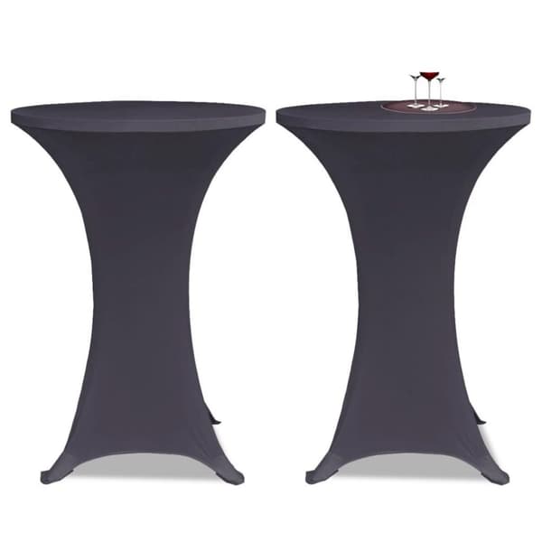 vidaXL Elastiskt bordsöverdrag 2 st 80 cm antracit