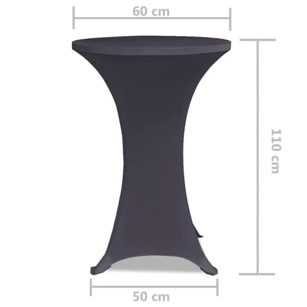 vidaXL Bordsöverdrag 2 st 60 cm stretch antracit