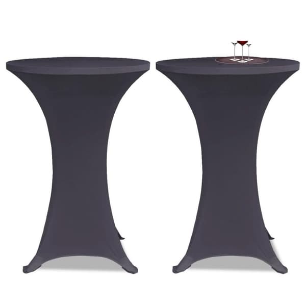 vidaXL Bordsöverdrag 2 st 60 cm stretch antracit