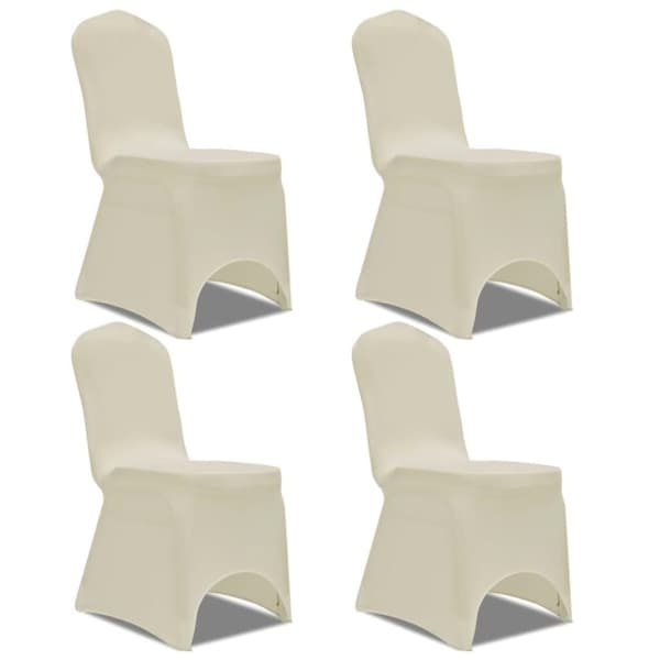 vidaXL Stolebetræk i stretch 4 stk. creme