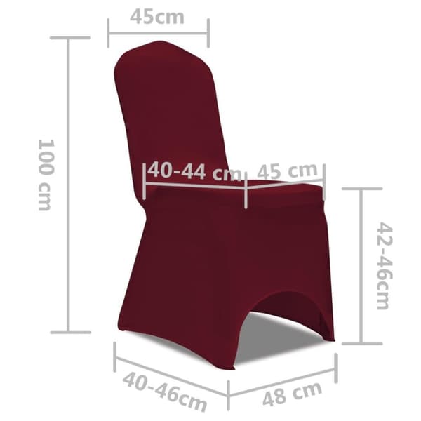 vidaXL Tuolinpäälliset Stretch Viininpunainen 6 kpl
