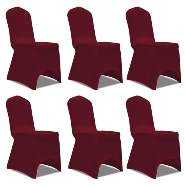 vidaXL Tuolinpäälliset Stretch Viininpunainen 6 kpl