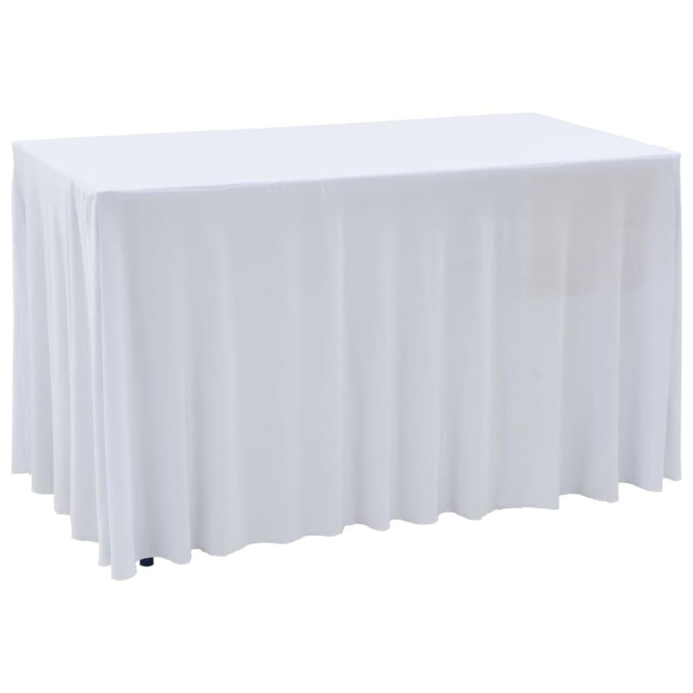 vidaXL strækbare bordduge med skørt 2 stk. 183 x 76 x 74 cm hvid
