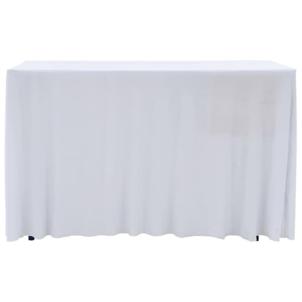 vidaXL Elastisk bordduk med skjørt 2 stk 243x76x74 cm hvit