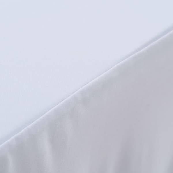 vidaXL Elastisk bordduk med skjørt 2 stk 243x76x74 cm hvit