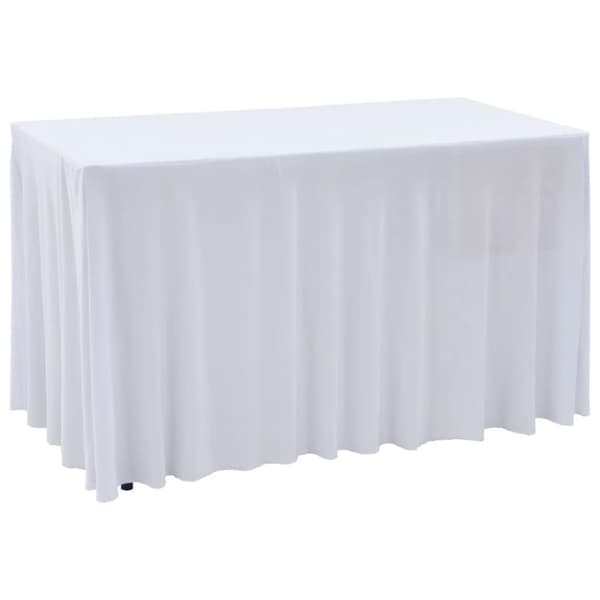 vidaXL Elastisk bordduk med skjørt 2 stk 120x60,5x74 cm hvit