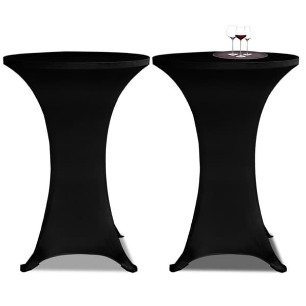 vidaXL Stående bordduk Ø60 cm svart strekk 4 stk