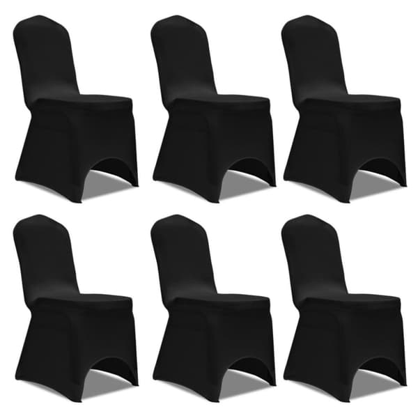 vidaXL Stoltrekk elastisk svart 12 stk