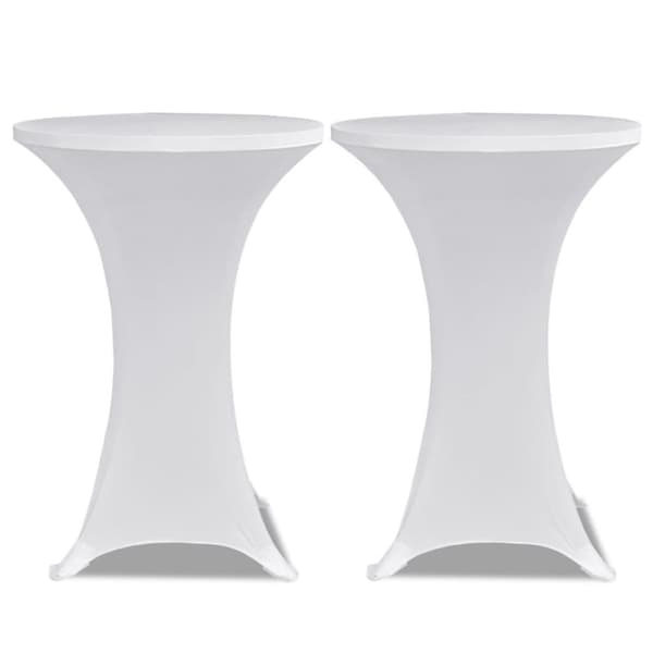 vidaXL Överdrag till ståbord Ø70 cm vit stretch 4 st