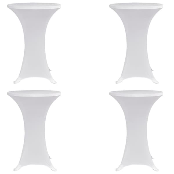 vidaXL Överdrag till ståbord Ø70 cm vit stretch 4 st