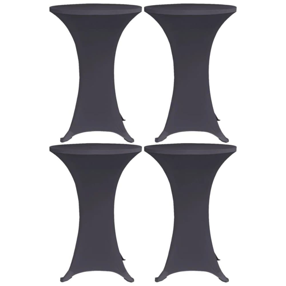 vidaXL Bordsöverdrag 4 st 80 cm stretch antracit