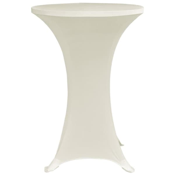 vidaXL Överdrag till ståbord Ø60 cm gräddvit stretch 4 st