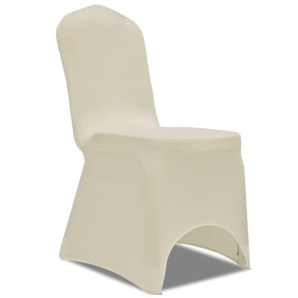 vidaXL Tuolinpäällinen venyvä kerma 18 kpl