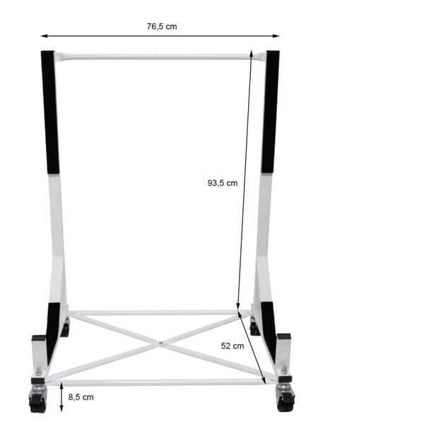ECD Germany hardtop stativ med 4 låsbare hjul inkl. XXL betræk - hvid - lavet af pulverlakeret stål - hardtop stativ hardtop holder