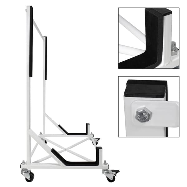 ECD Germany hardtop stativ med 4 låsbare hjul inkl. XXL betræk - hvid - lavet af pulverlakeret stål - hardtop stativ hardtop holder