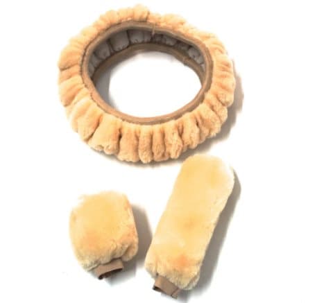 Muffe og beskyttelse til rat, gearstang og håndbremse 3-pack Beige