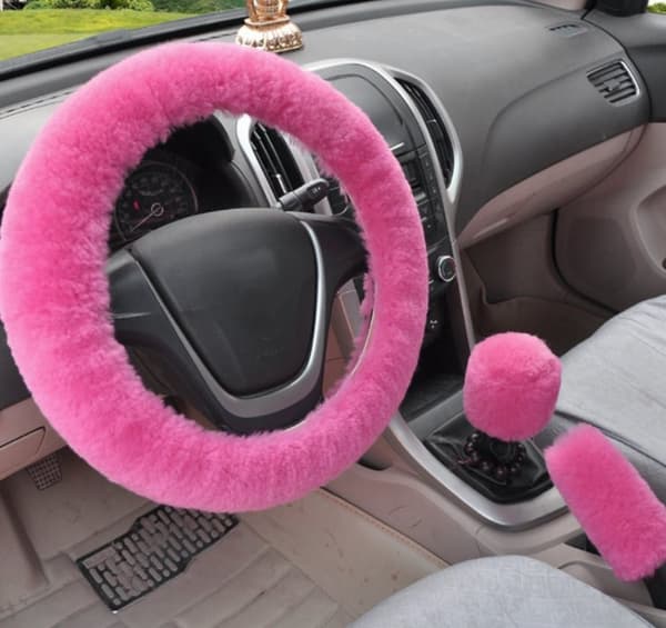 INF Ratpolstring og dæksel til håndbremse og gearstang Plys Pink