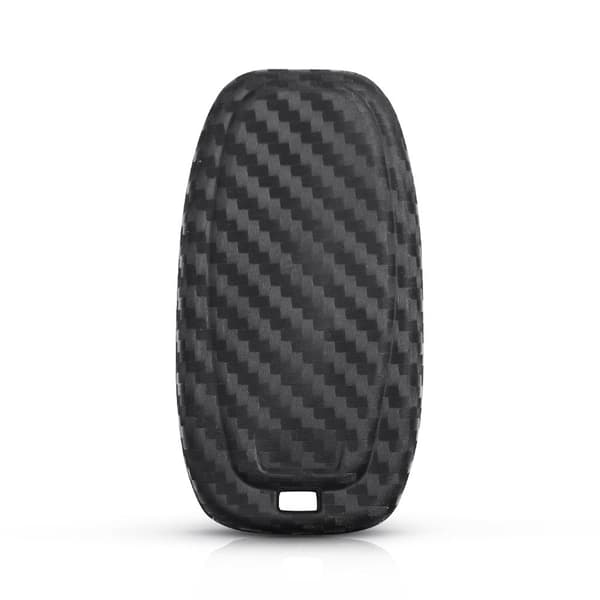 Karbonfiber silikon 3-knappers bilnøkkelveske til Audi