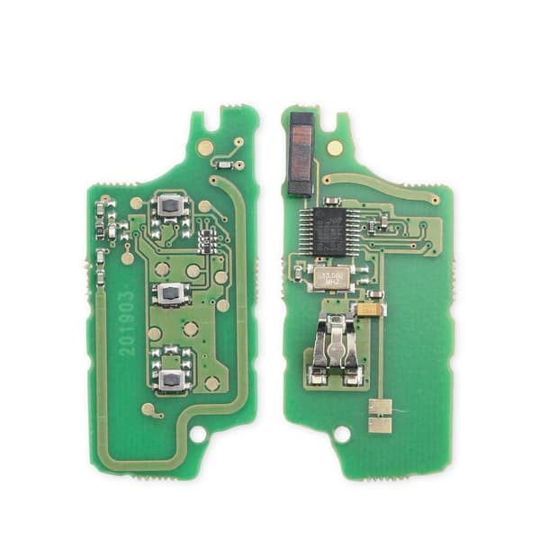 3-knapps fjärrnyckel CE0536 433MHz ID46 chip VA2 för Peugeot