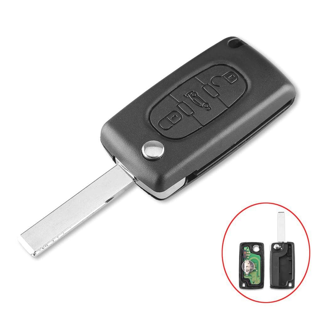 3 knappar fjärrnyckel CE0523 433MHz ID46-chip HU83 Peugeot