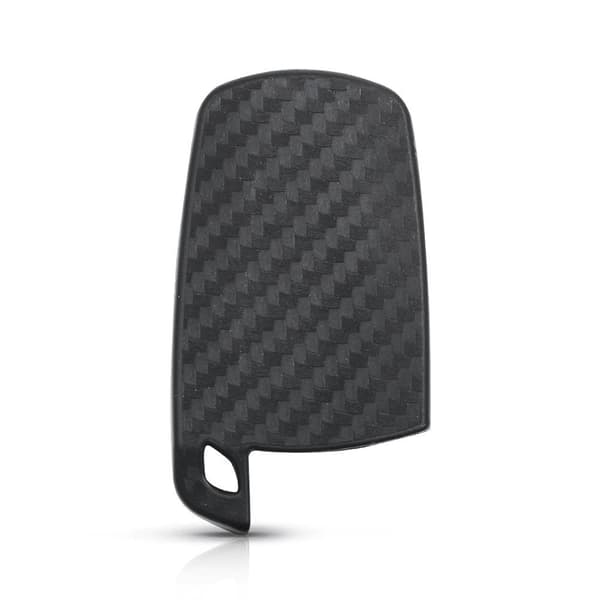 Carbon Fiber Silikon 3-knapps bilnyckelfodral för BMW