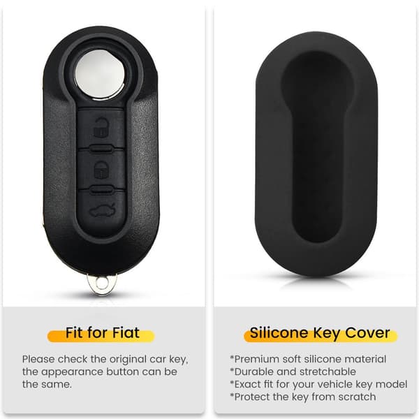 Silikon 3-knappers bilnøkkelveske blank for Fiat