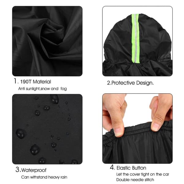 Bil Cover Cover Bil Garage Autofly Hele Garage Vandtæt 190T Polyester Bil Fuld Garage Presenning, 3-XL: 490x180x150cm